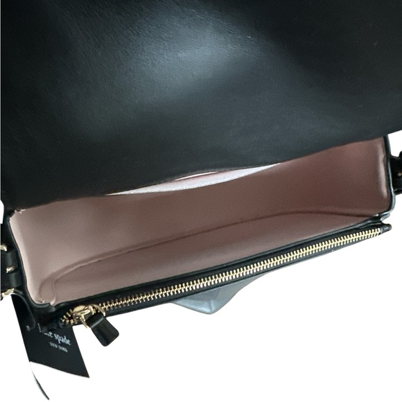 Kate Spade Black Leather Saddle Bag Crossbody – NWT – Gold Hardware – Dust Bag - Picture 10 of 17